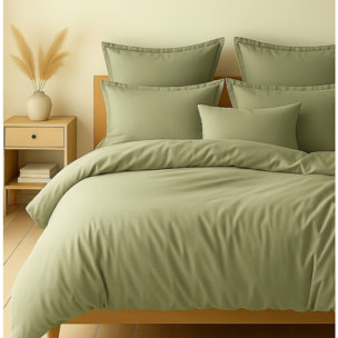 Parure Housse De Couette + 1 taie 100% Coton 57fils Verveine