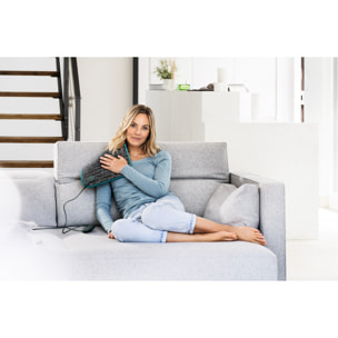 Coussin chauffant bleu et noir 60x30 cm