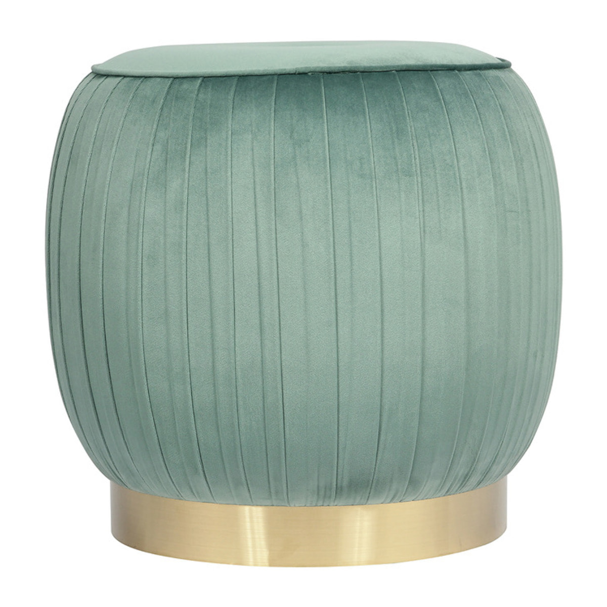 Pouf contenitore Lyla in velluto verde menta