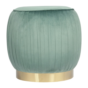 Pouf contenitore Lyla in velluto verde menta