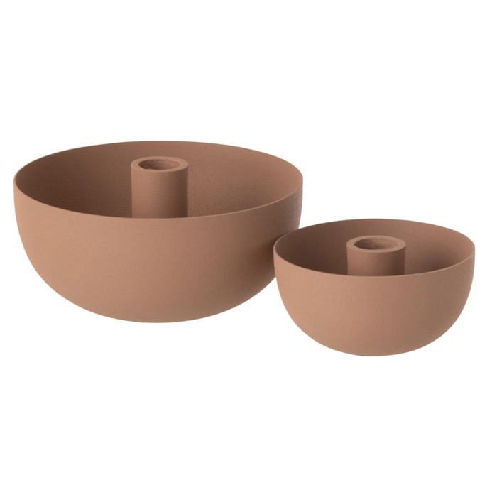 J-Line bougeoir Bol - acier - vieux rose - large