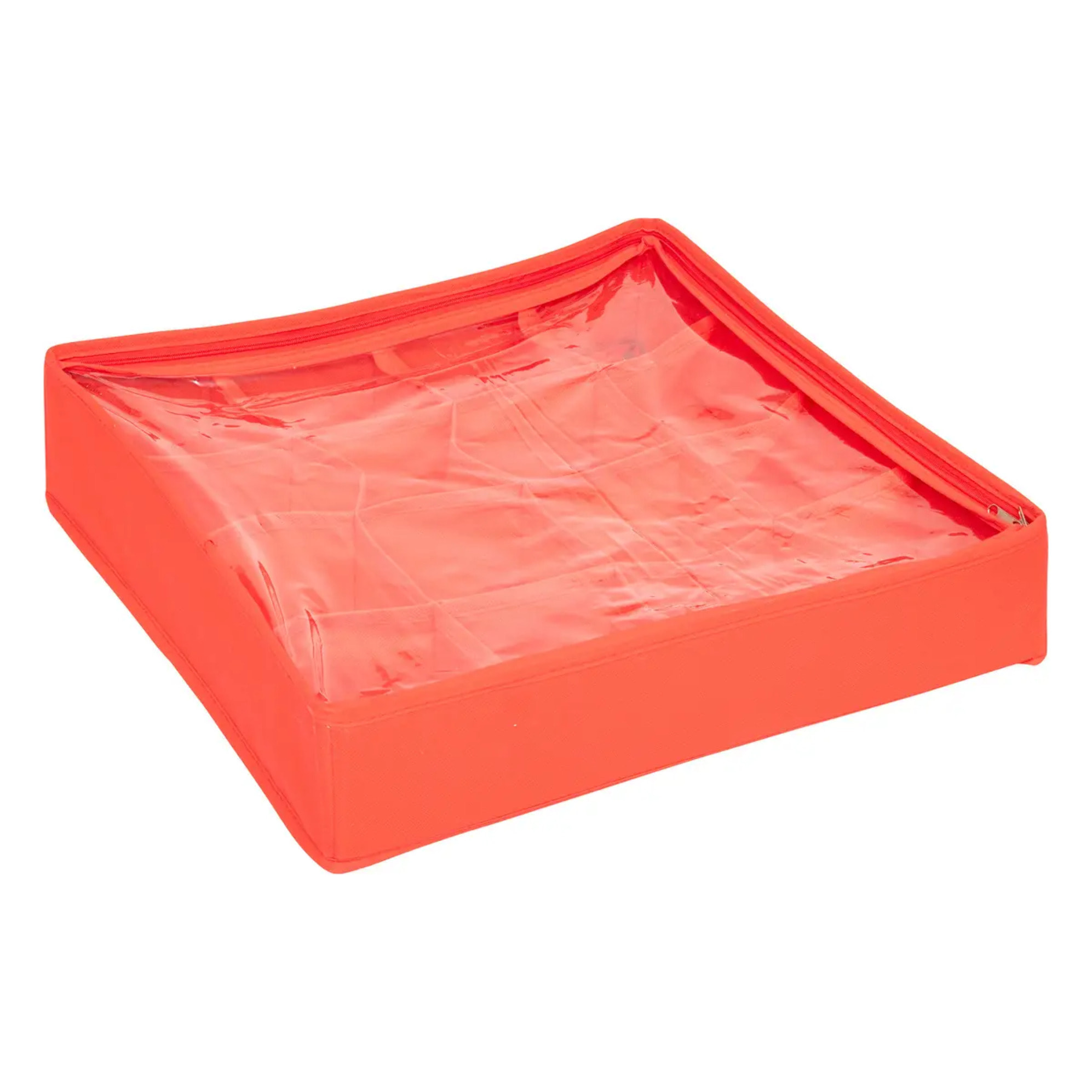 Boîte de rangement pour 16 boules D.10cm polyester rouge