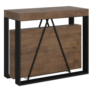 Consolle allungabile 90x40/300cm Sketa noce telaio antracite