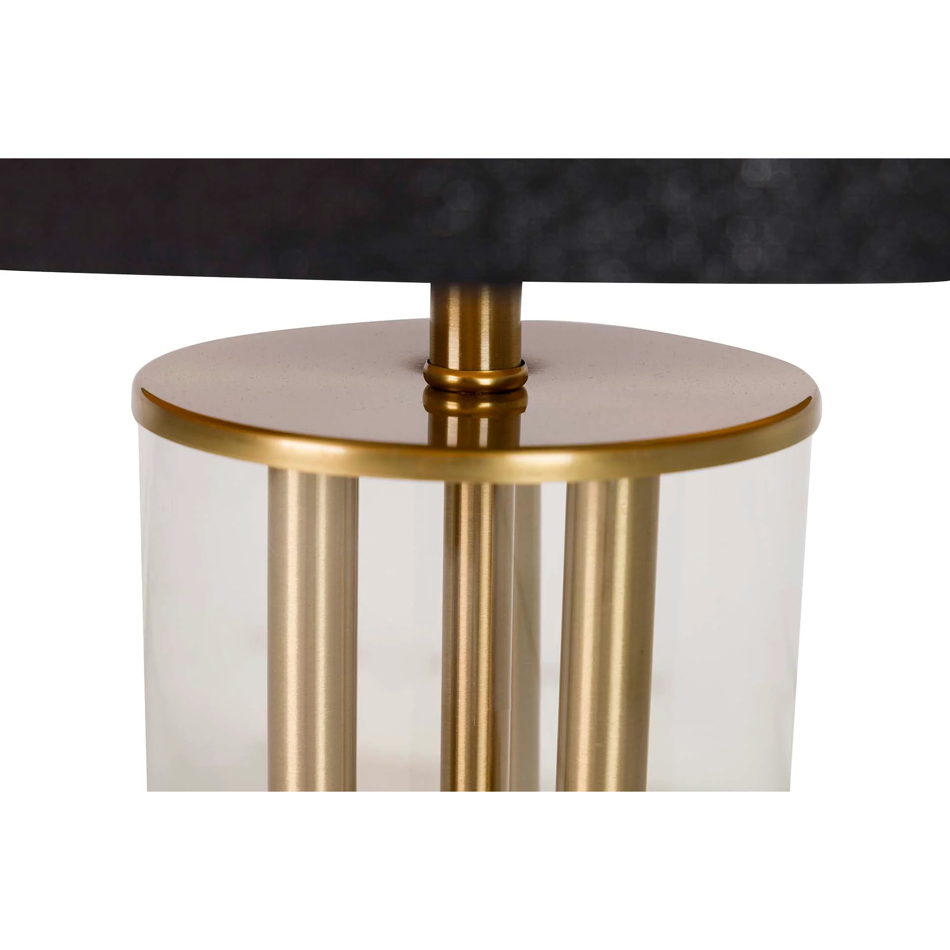 Lámpara Sobremesa Metal Cristal Dorado 38x38x65 Cm