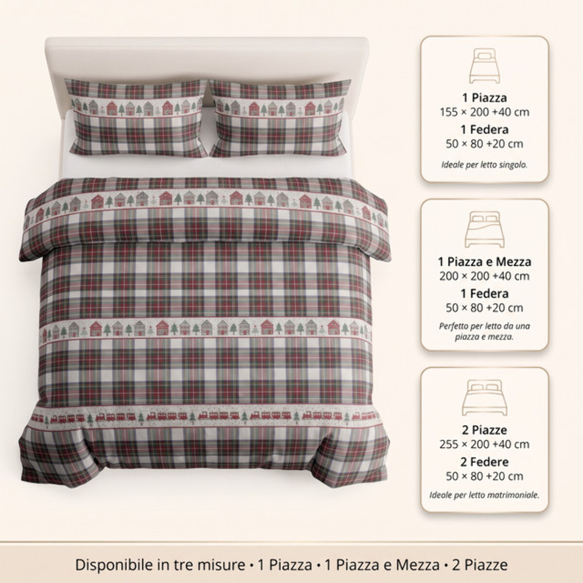 Sacco copripiumino in cotone con federe coordinate, set letto morbido e traspirante, leggero e resistente per uso quotidiano, tessuto certificato sicuro sulla pelle, facile da lavare e durevole, ideale per comfort notturno