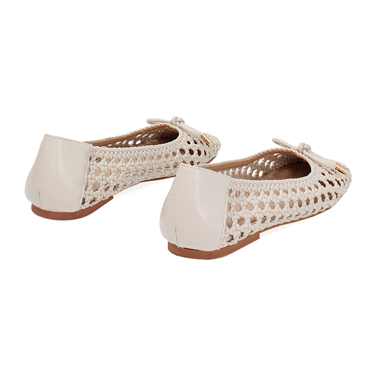 Bailarinas en color crema trenzadas para mujer
