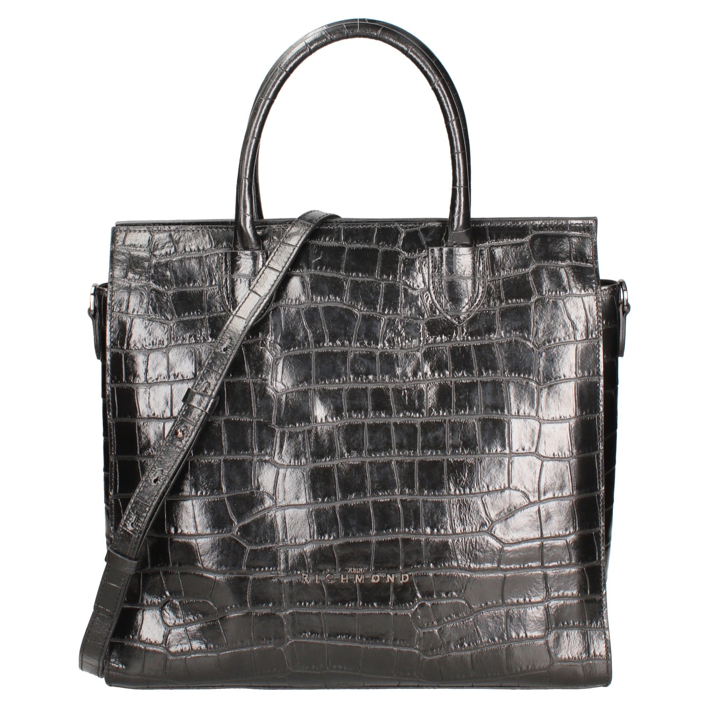 Borsa a mano da donna Made in Italy - Veridia Lux - Pelle effetto cocco - 34.0 x 32.0 x 11.5 cm