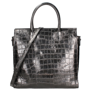 Borsa a mano da donna Made in Italy - Veridia Lux - Pelle effetto cocco - 34.0 x 32.0 x 11.5 cm