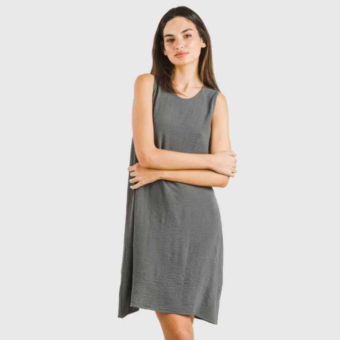 Vestido corto tirantes bambula liso