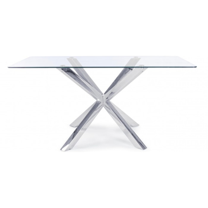 TAVOLO MAY RETTANGOLARE GAMBA ACCIAIO 160X90 cm