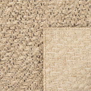 Tapis extérieur intérieur REZY aspect jute motif rond  ton sur ton