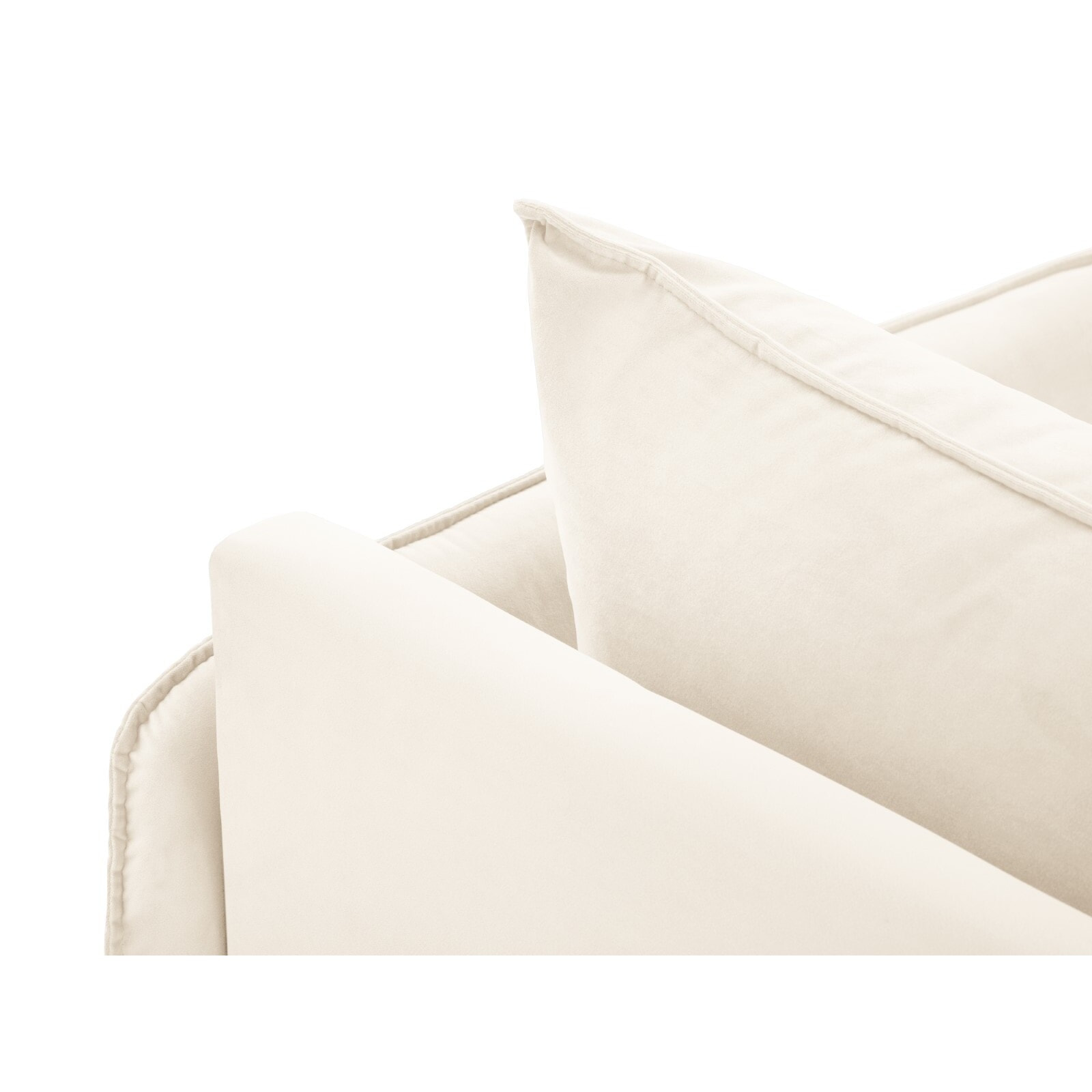 Méridienne droite "Vienna" en velours beige clair