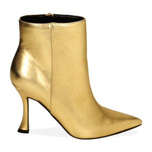 Ankle boots oro laminato, tacco 9,5 cm