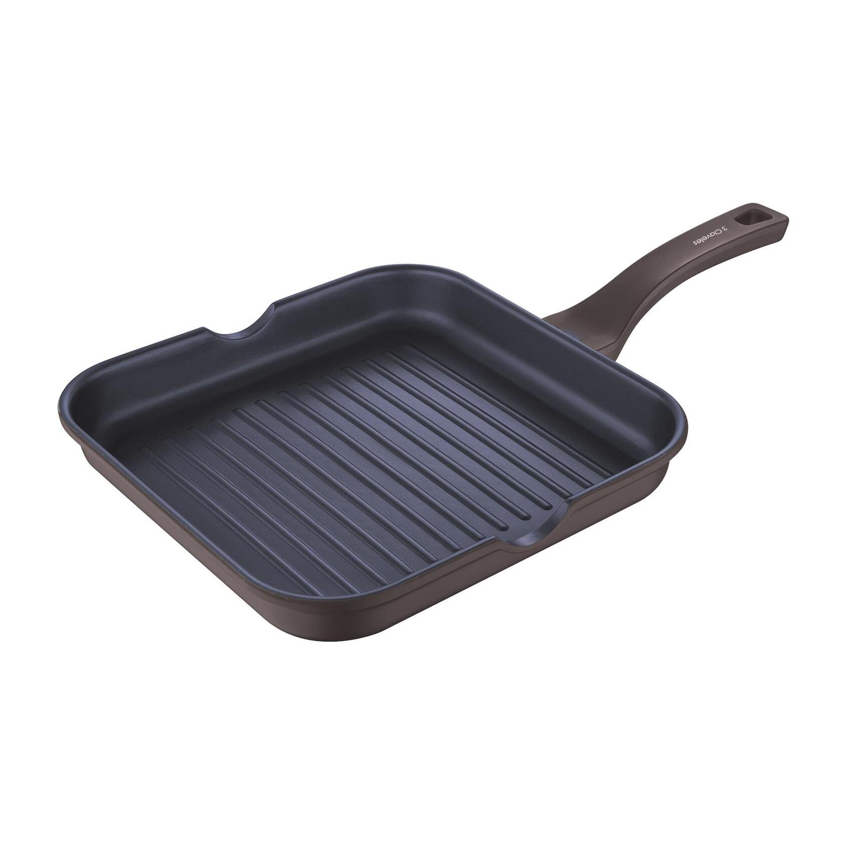 Sartén grill de 28x28x4,5cm en aluminio forjado con inducción total