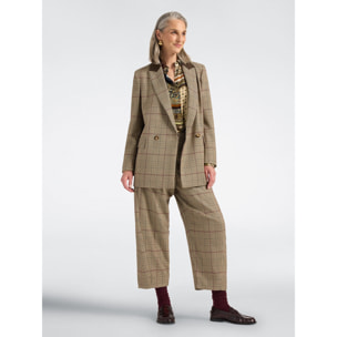Elena Mirò - Blazer cruzado príncipe de Gales - Burgundy