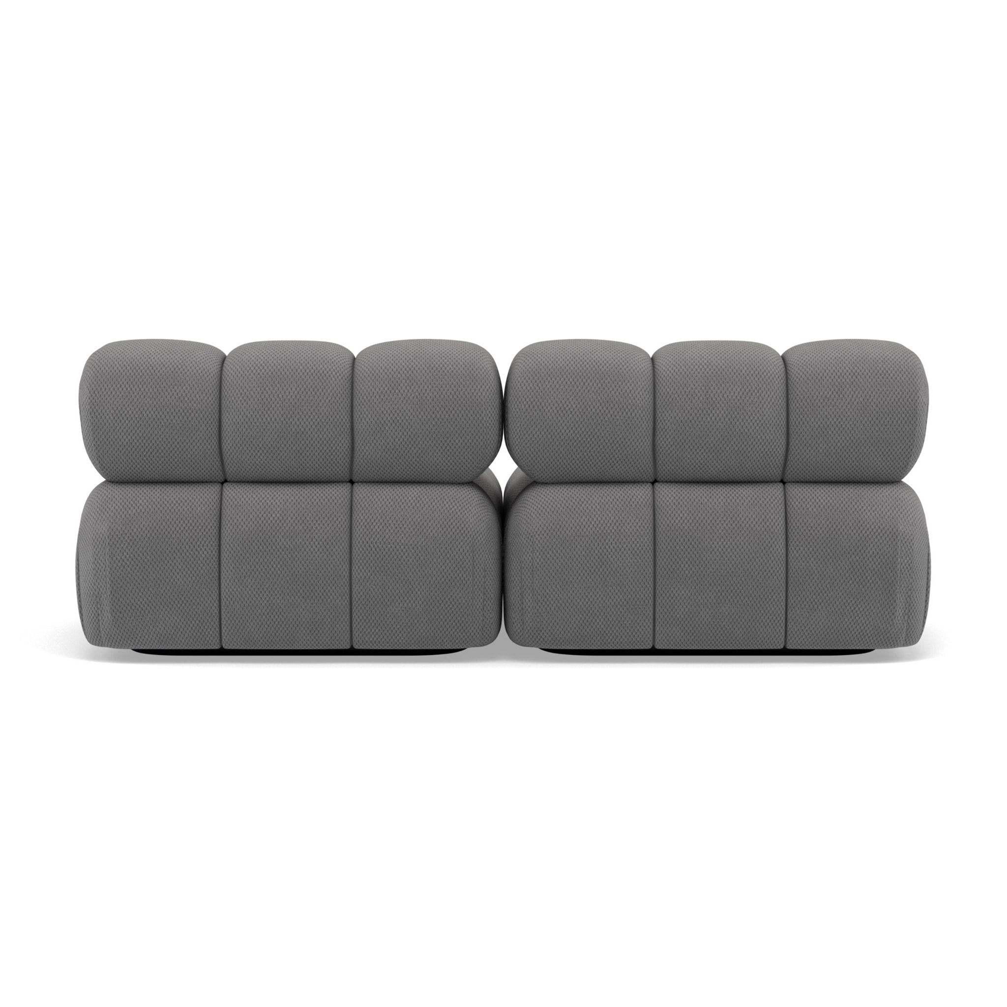 Ruby - canapé droit modulable 2 places en velours texturé - Gris