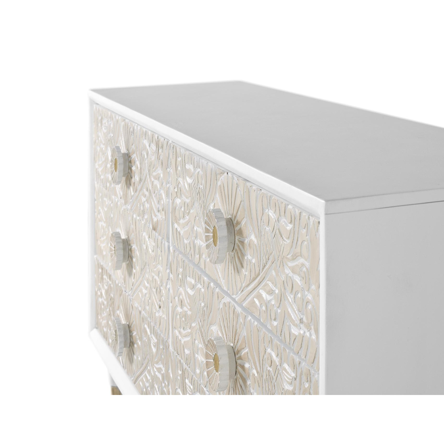 Cómoda de Madera de Mango 170 Cm Estilo Mediterráneo Moderno