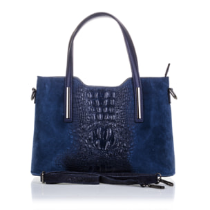 Fiesole Bolso tote Mujer.Piel auténtica Gamuza Grabado Cocodrilo