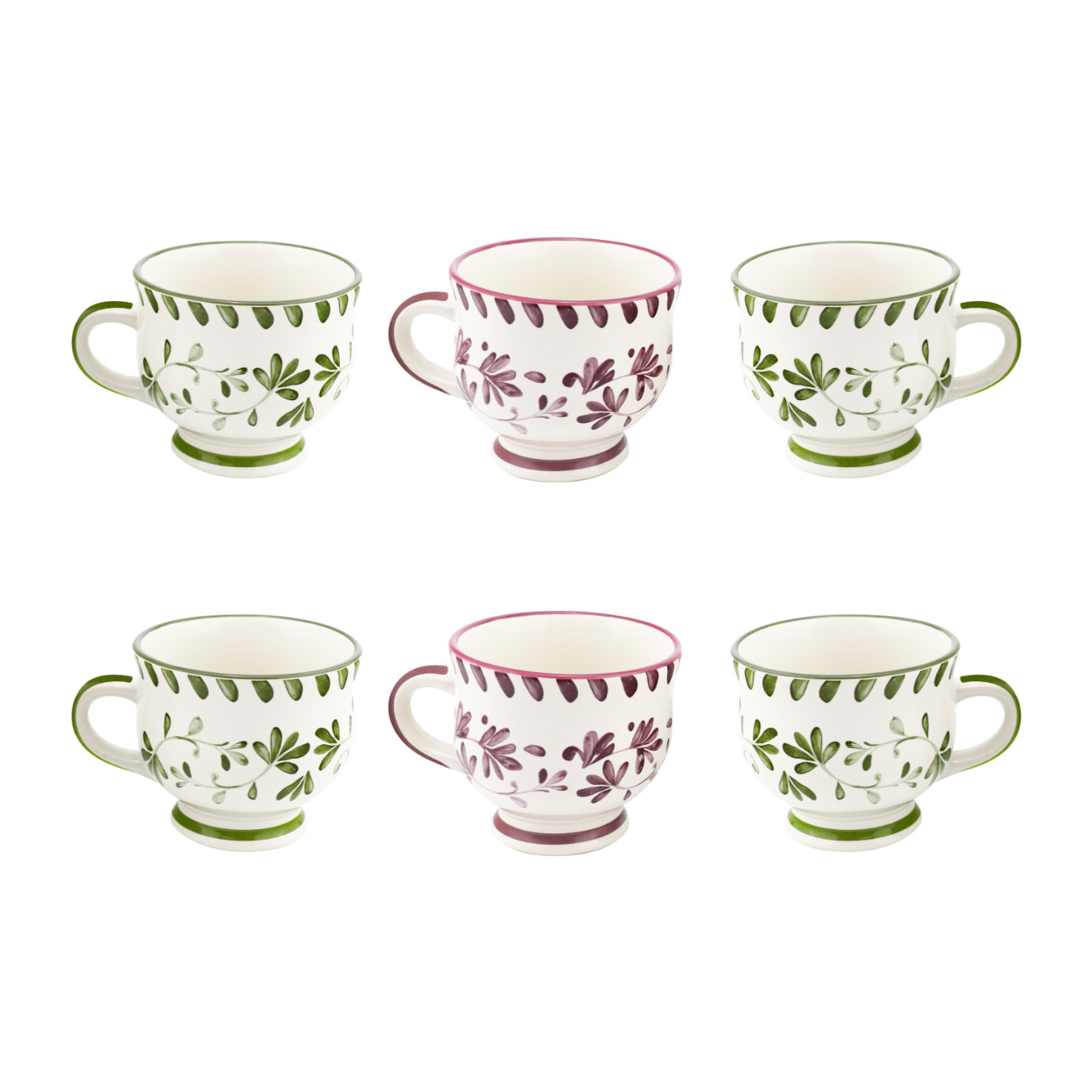 Lot de 6 mugs à pieds, TRATTORIA
