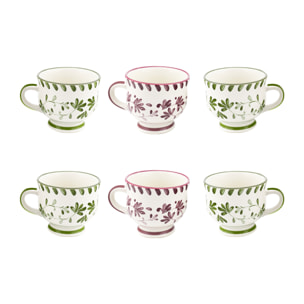 Lot de 6 mugs à pieds, TRATTORIA