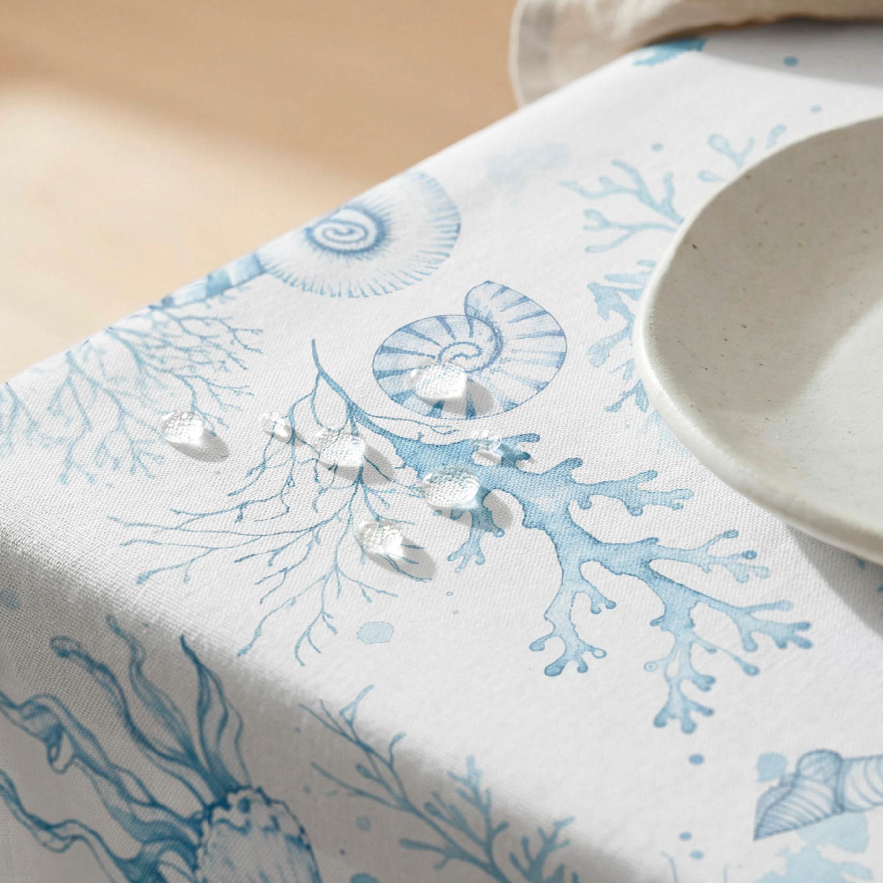 Nappe anti-taches JULIETA BLEU - en 100 % coton