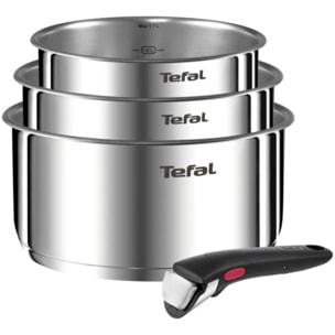 Batterie de cuisine TEFAL 3 casseroles avec 1 poignée