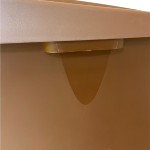 Contenedor - cubo de basura wellhome reciclo 110 litros,color marrón cerrado con tapa, ideal para reciclaje de residuos orgánicos, con ruedas