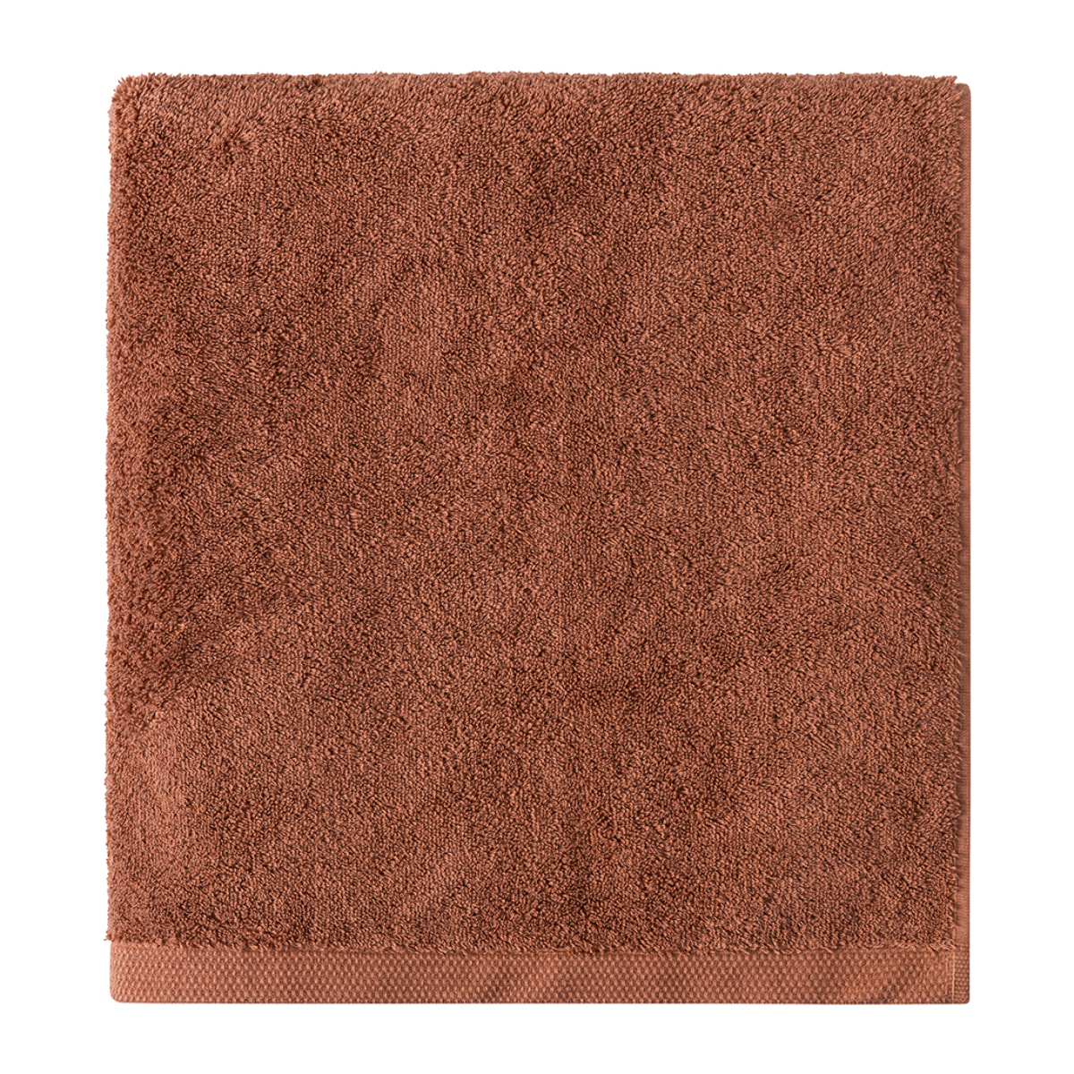 Drap de bain uni en coton peigné biologique, ESSENTIEL, Rouge Cosmos