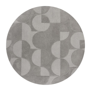 Tapis en laine rond GIGI Gris