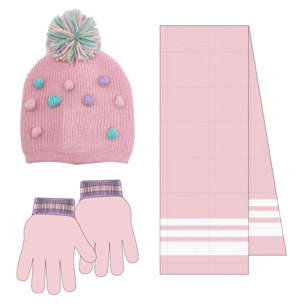 Conjunto gorro, guantes y tubo de cuello infantil "Peppa Pig"