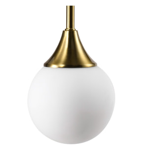 Lustre Tomasucci VENICE, verre blanc opale et acier finition laiton vieilli mat, 5 lumières, Ø 60 cm