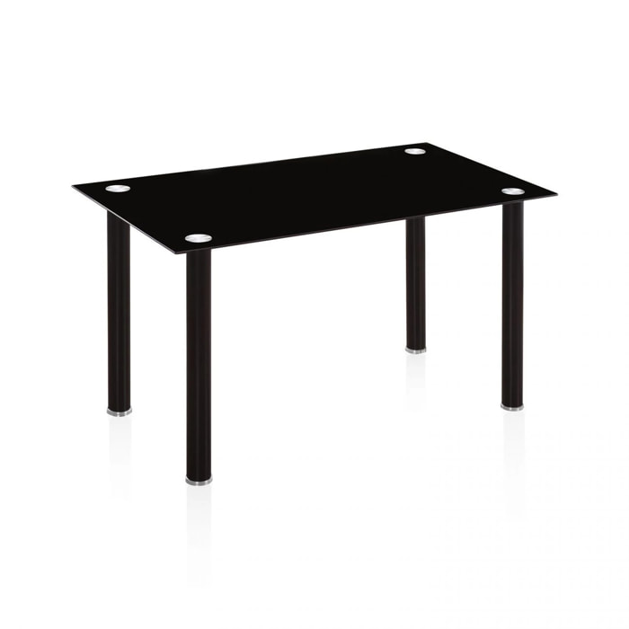 Mesa de comedor Ake Cristal negro - Cromo