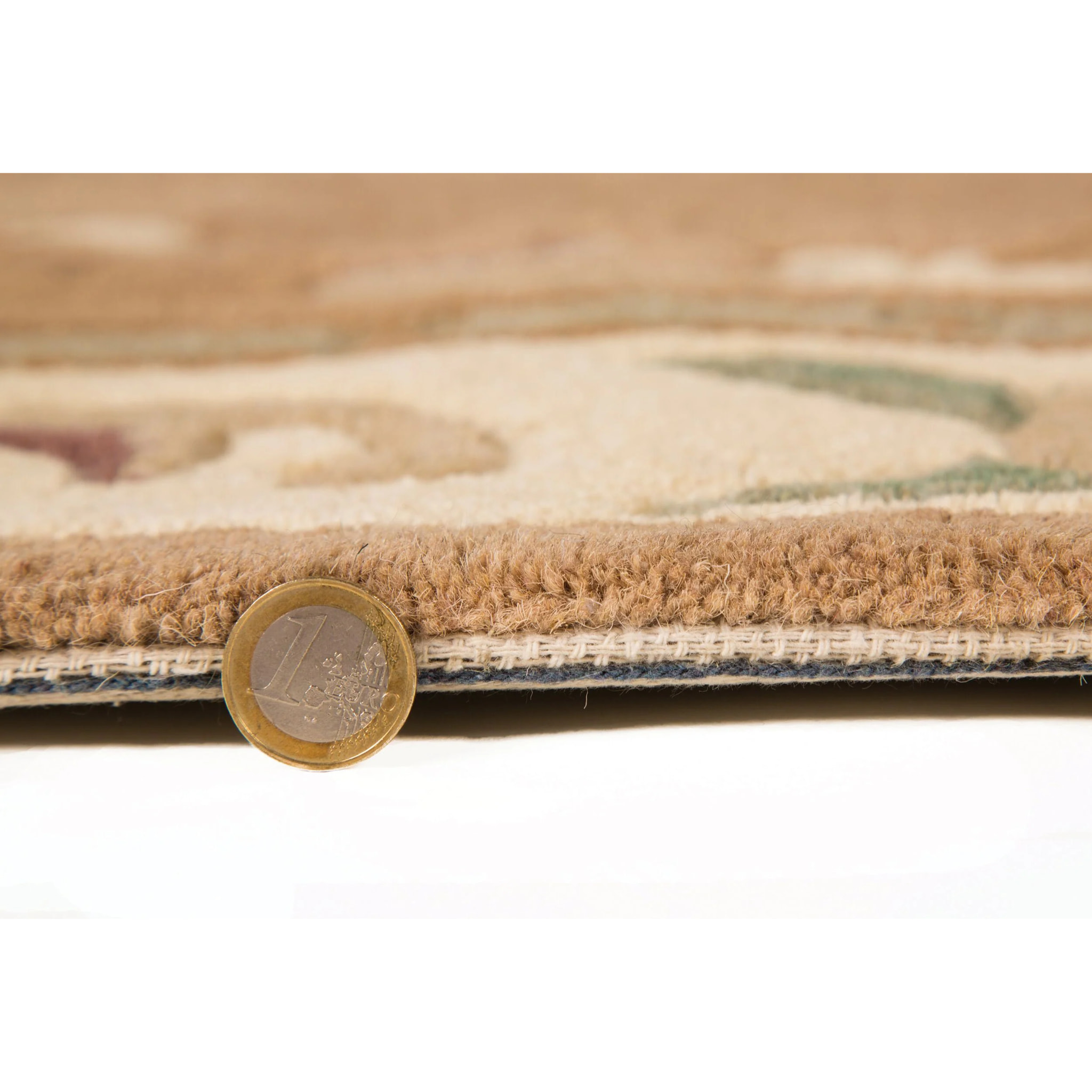 Tapis en laine rond AUBUSSON Beige