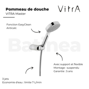 Pommeau de douche VITRA Master avec support et flexible