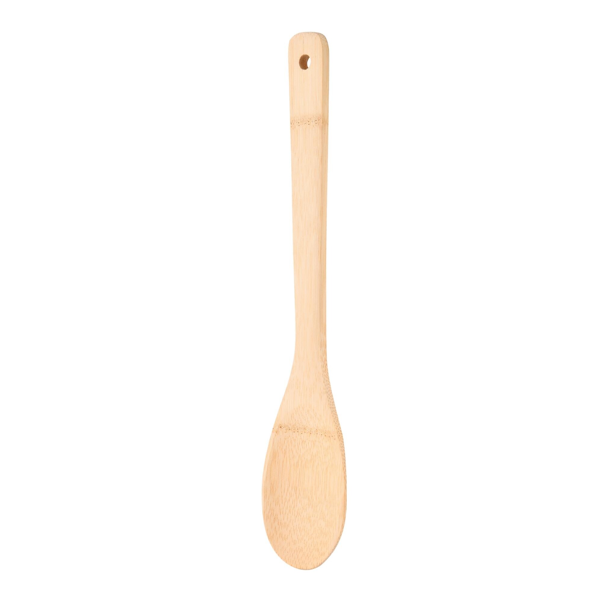 Cuchara de cocina 30x6 cm bambú, natural resistente para cocinar y remover alimentos expert san ignacio