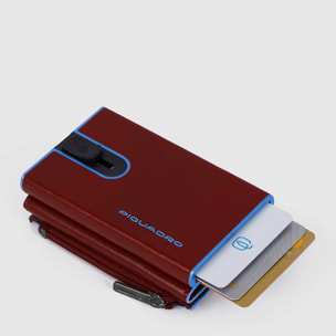Piquadro Portefeuille compact avec porte-cartes pop-up, porte-monnaie et protection RFID
