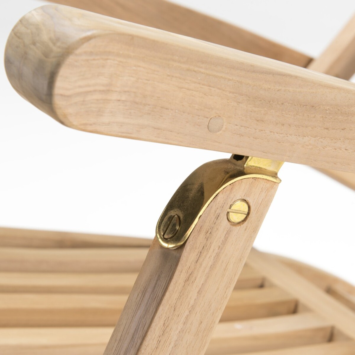 FUN - Chaise longue de jardin en bois teck brut