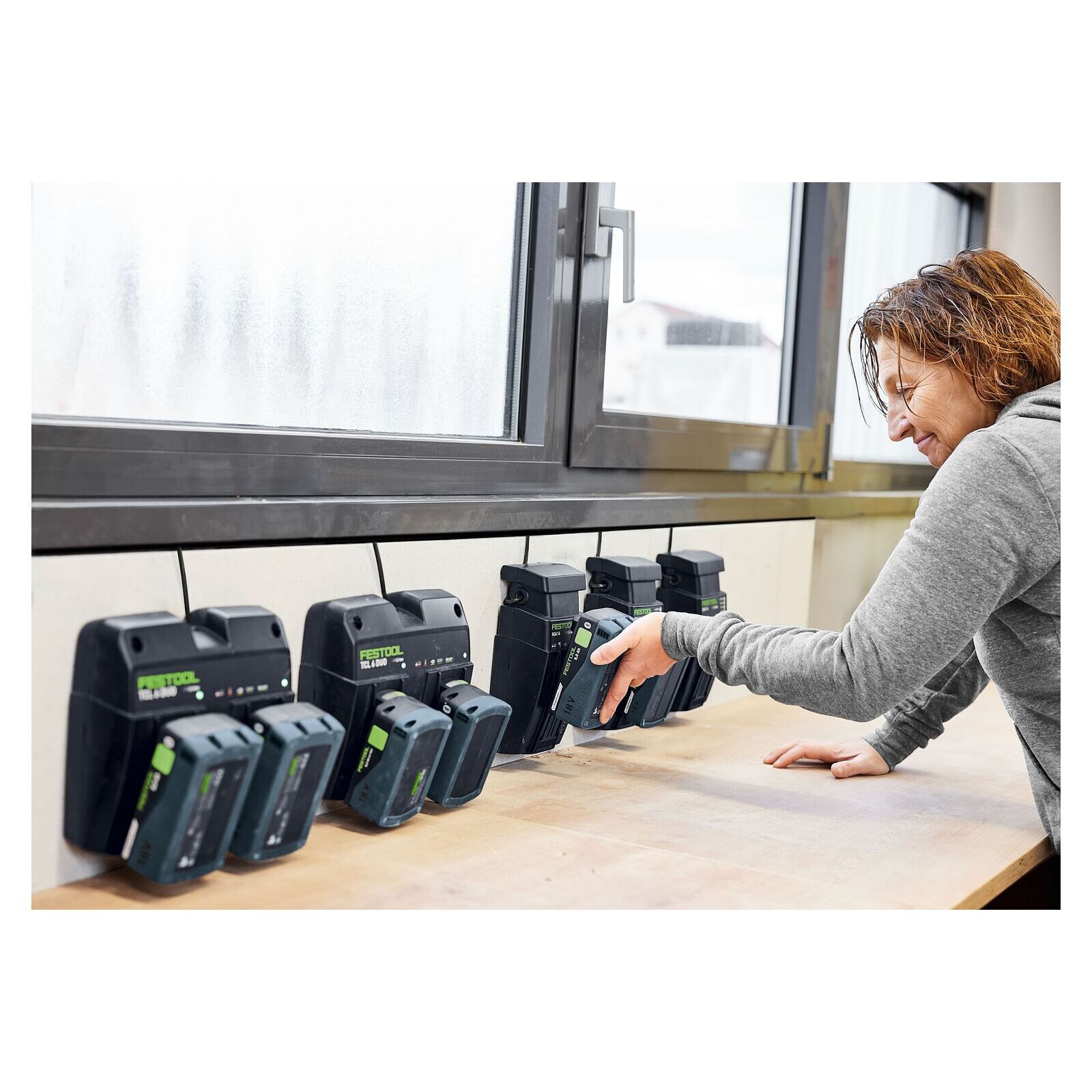 Set énergie SYS 18V - FESTOOL - avec 4 x batterie BP 18v 5,0Ah - chargeur double - Systainer - 577709