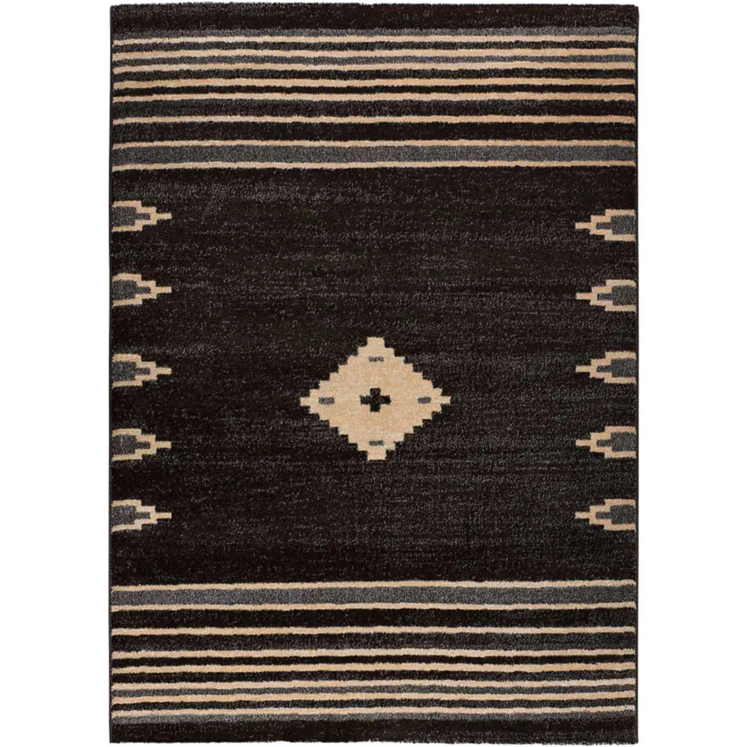 NEW YORK Alfombra étnica de pelo corto antracita, varias medidas disponibles.