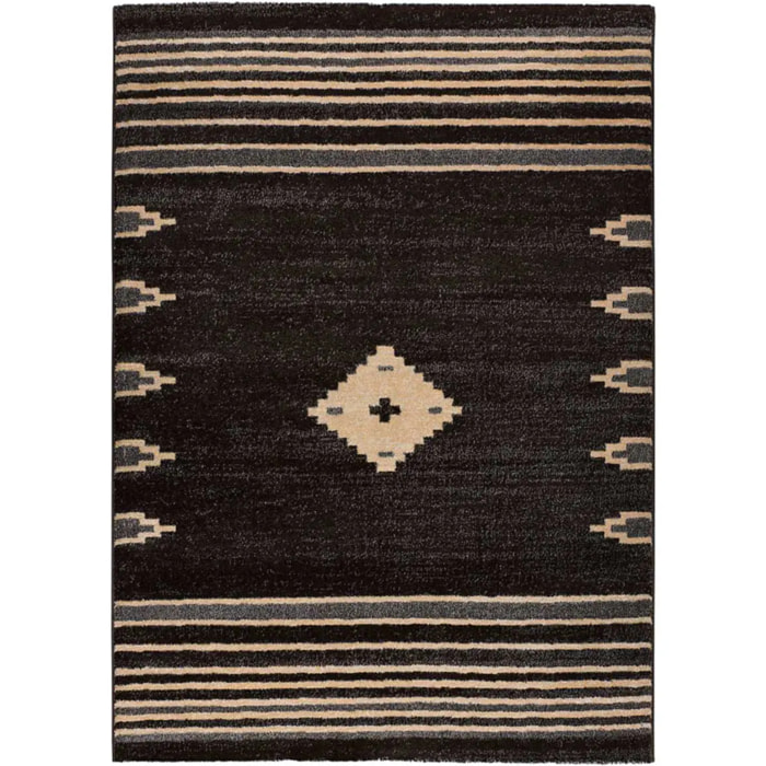 NEW YORK Alfombra étnica de pelo corto antracita, varias medidas disponibles.