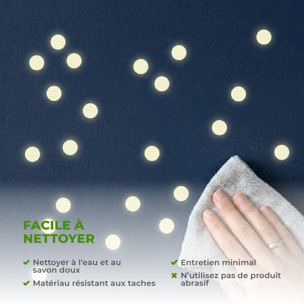 Stickers Muraux décoration adhésifs250 ronds phosphorescent