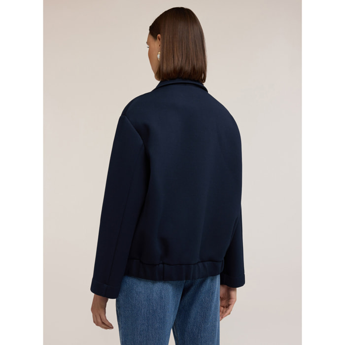 Motivi - Chaqueta boxy en scuba - Azul