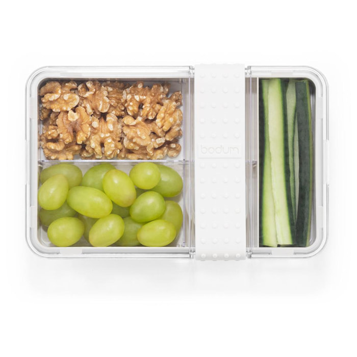 BISTRO: Lunch box en TRITAN compartimenté, livré avec son set de 4 couverts en plastique
