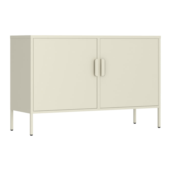Credenza in metallo 2 ante 100x40x72cm avorio - Pop