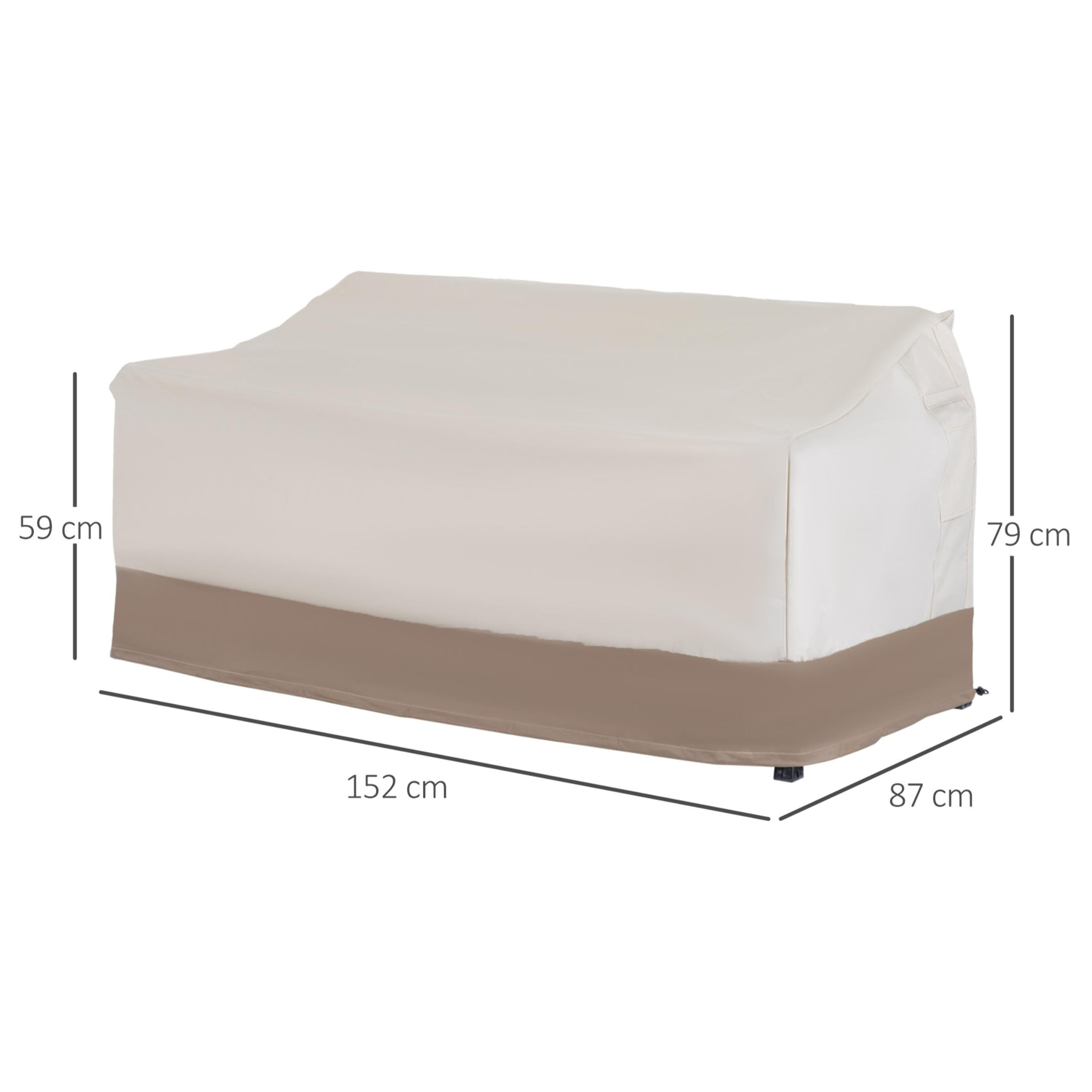 Funda Protectora para Banco 2-3 Plaza Cubierta Mueble Impermeable 152x87x59/79cm