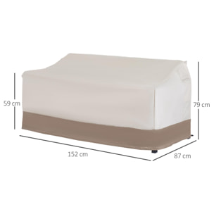 Funda Protectora para Banco 2-3 Plaza Cubierta Mueble Impermeable 152x87x59/79cm