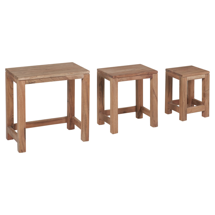 TAVOLINO BASSO IN LEGNO - SET 1/3 - misure articoli inclusi: 45x30x47 cm / 34x26x40 cm / 23x23x34,5 cm