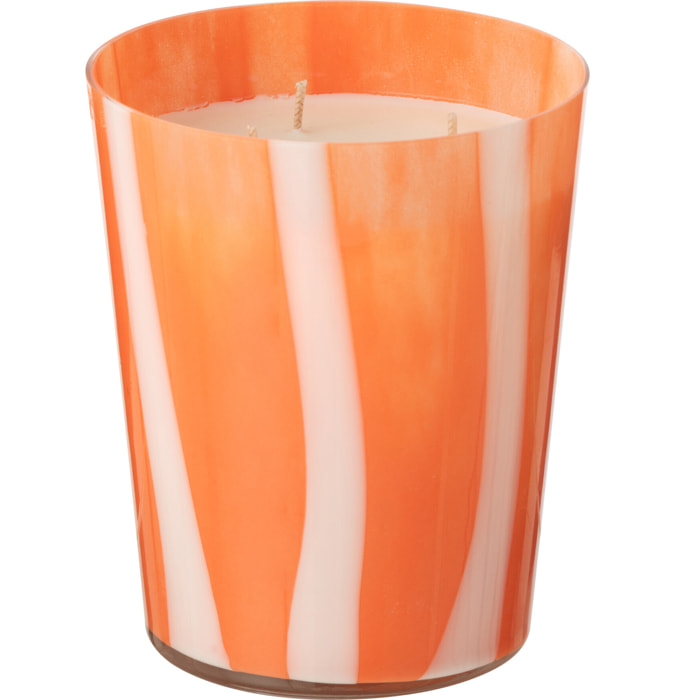 J-Line Bougie Senteur Noa Lignes Orange Medium-68Heures