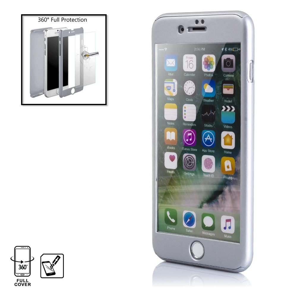 CARCASA FULL COVER+CRISTAL PARA IPHONE 7 SILVER