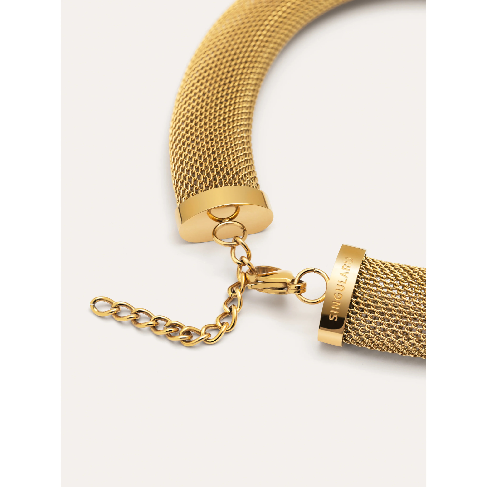 Choker Mesh Acero Baño Oro